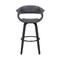 Armen Living Julyssa 26" Counter Height Swivel Gray Faux Leather and Black Wood Bar Stool LCJSBAGRBL26 - alternate 3